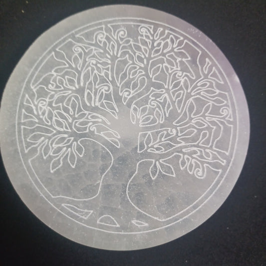 Selenite Plate Tree of Life