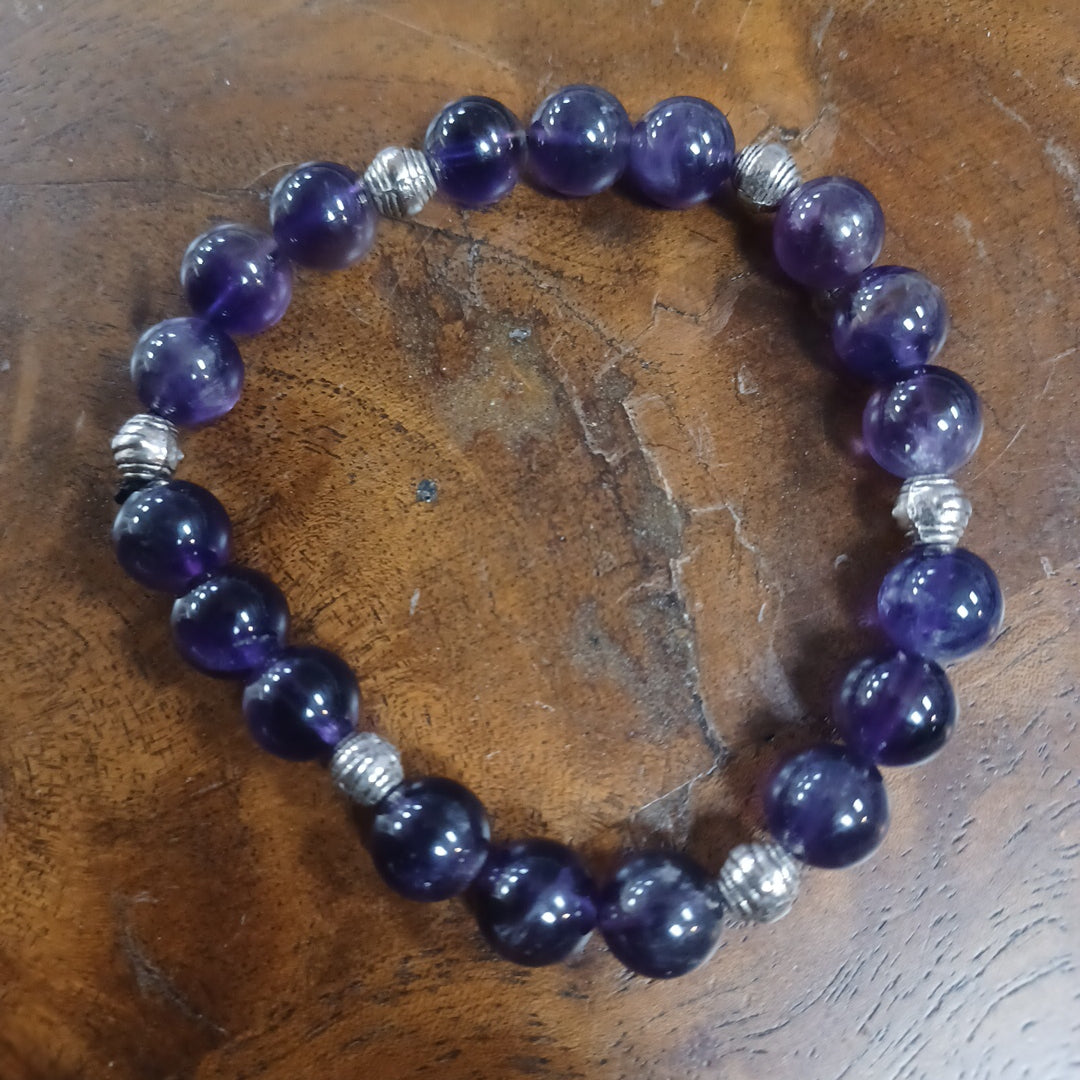 Amethyst with spacer bracelet