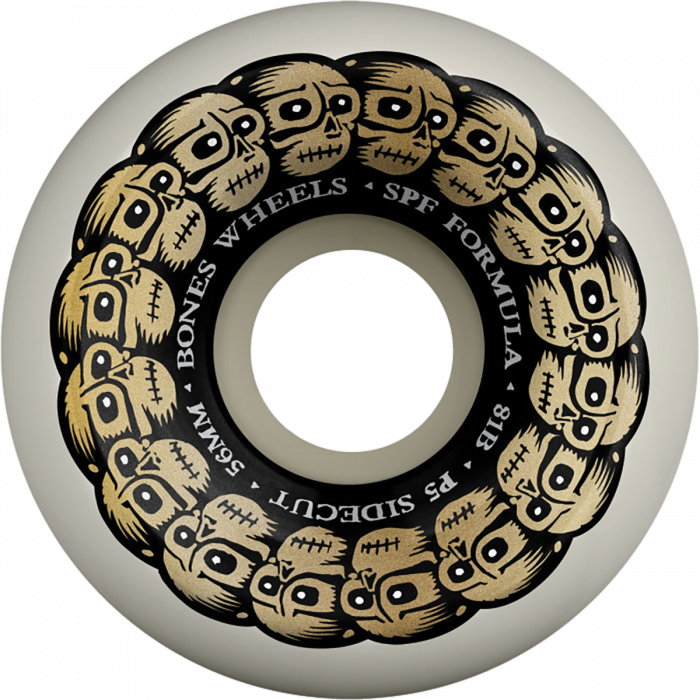 BONES SPF P5 CIRCLE SKULLS 56MM 81B WHT/GOLD