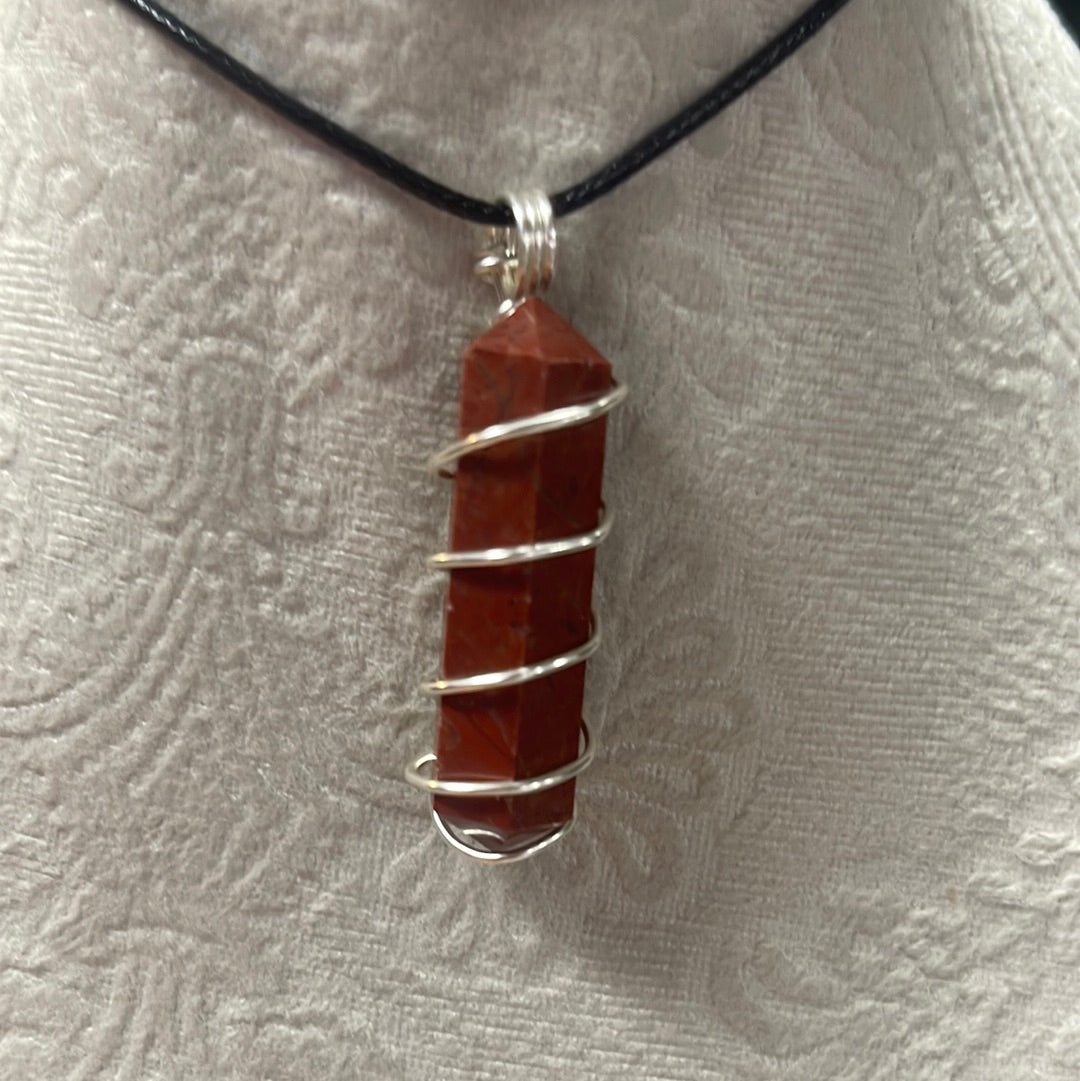 Wire Wrapped Red Jasper Point