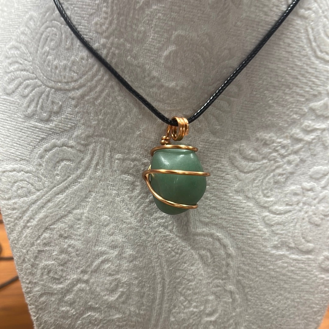Wire Wrapped Green Aventurine