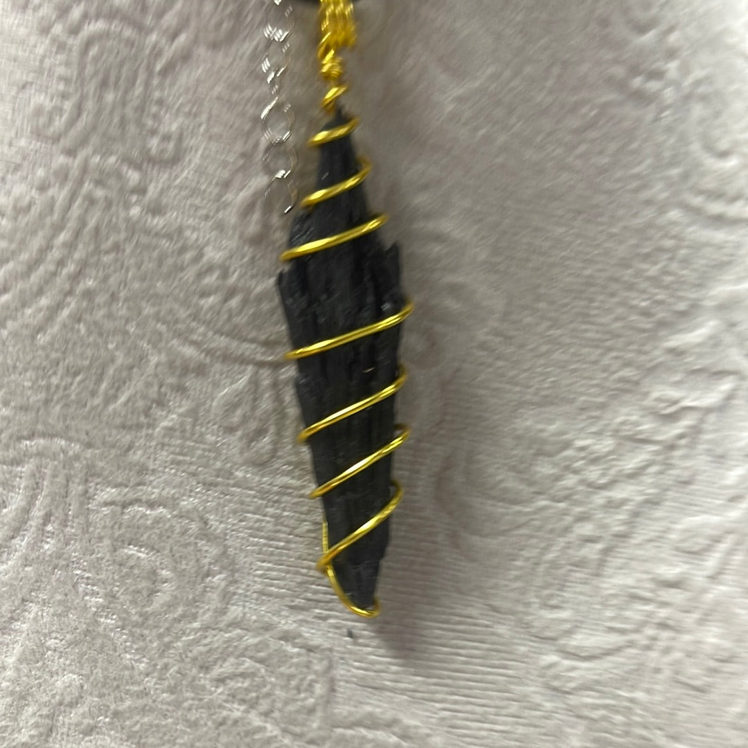 Wire Wrapped Black Kyanite