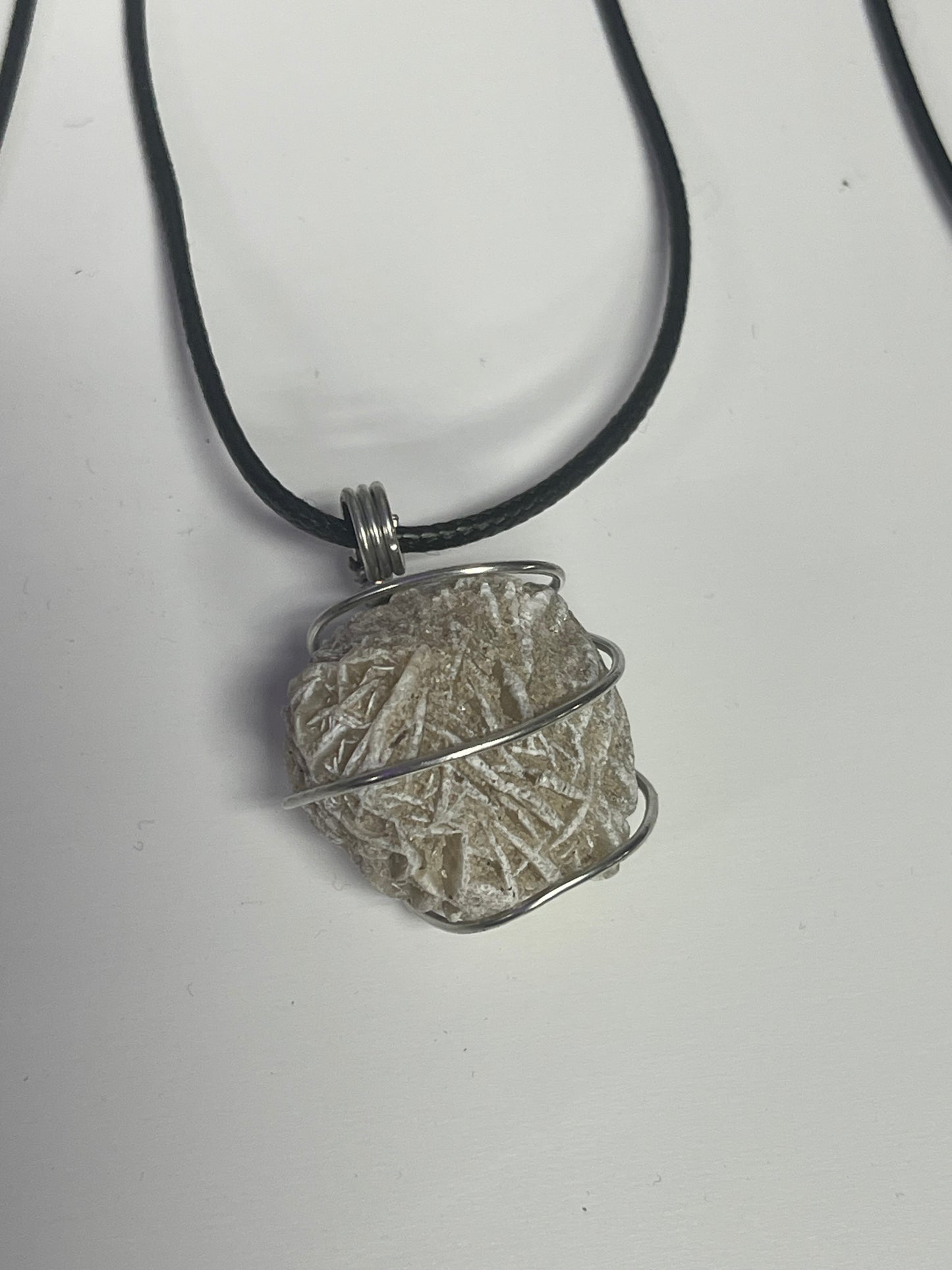 Wire Wrapped desert selenite rose