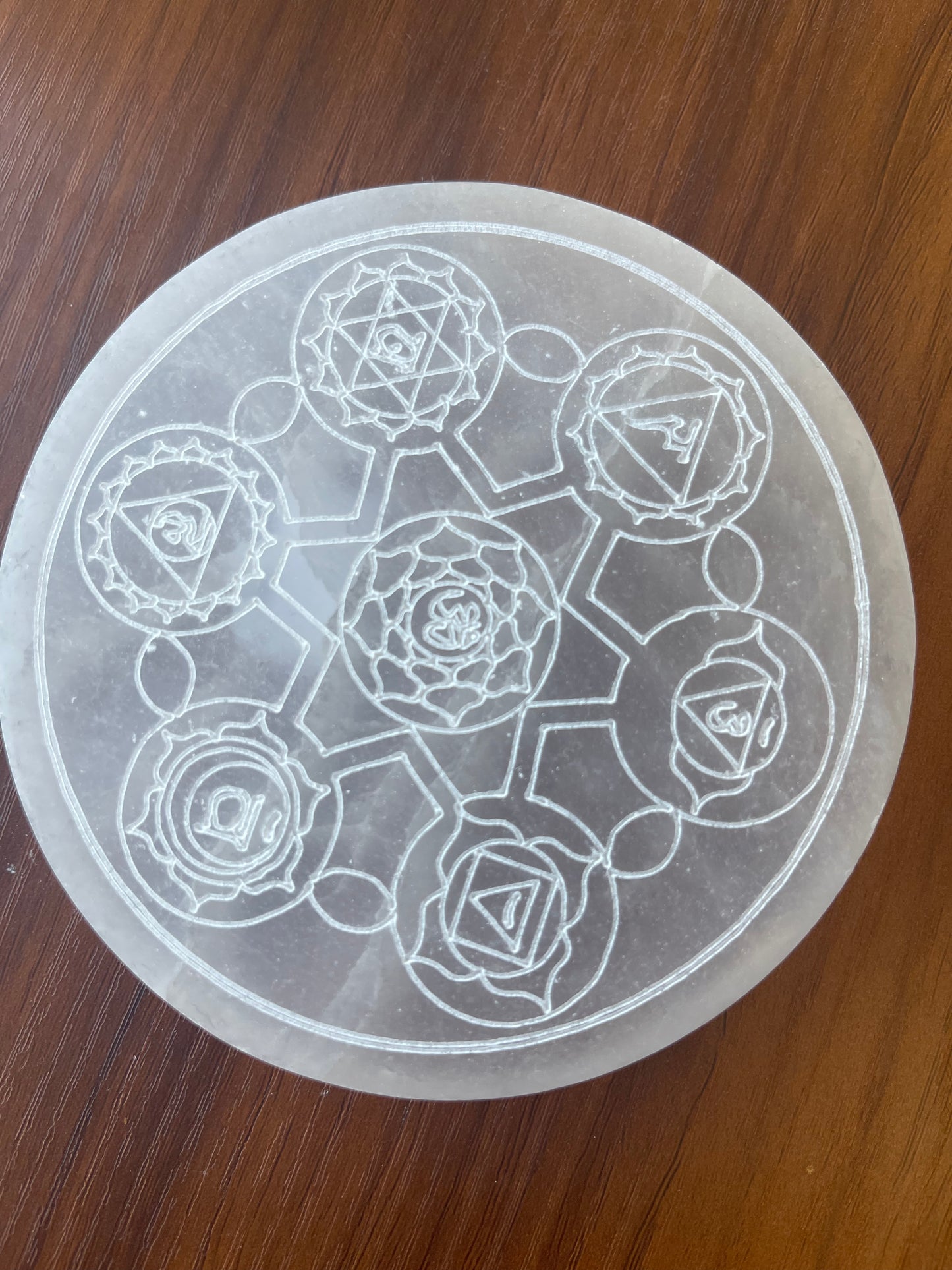 Selenite Plate 7 Chakra