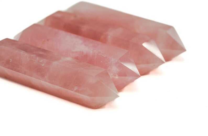 Double Terminated Rose quartz 4"