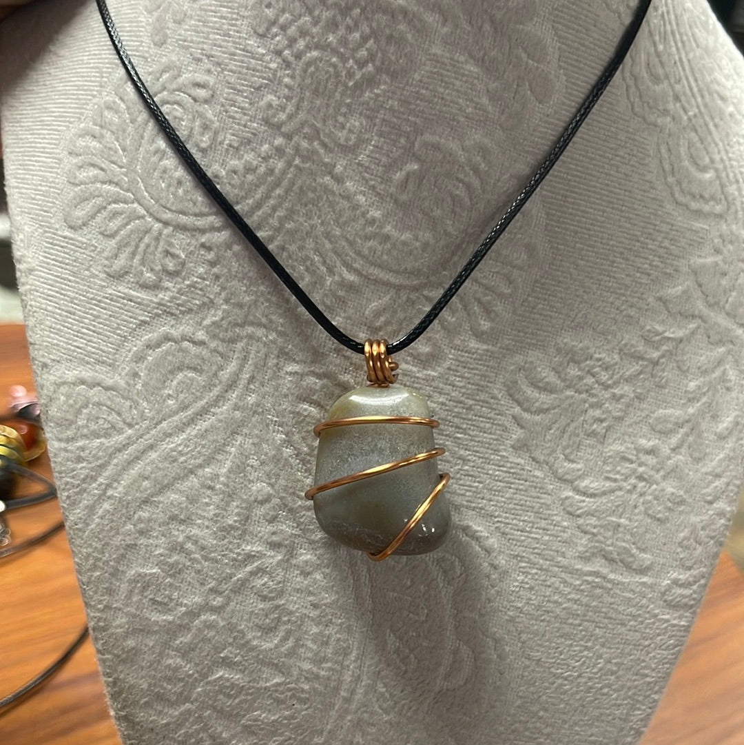 Wire Wrapped Gray Agate
