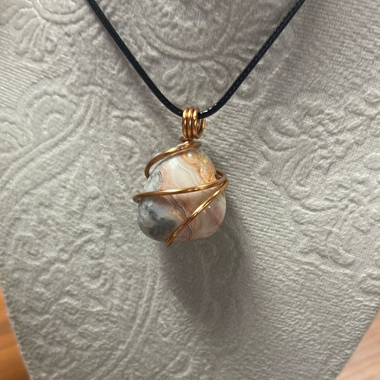 Wire Wrapped Crazy Lace Agate