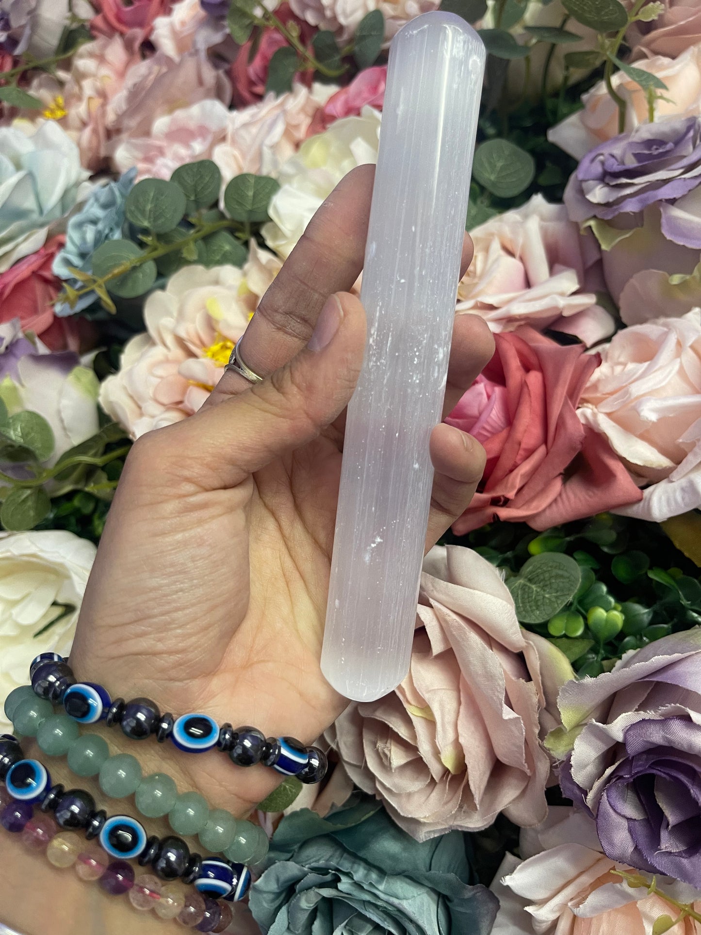 Selenite Polished Round Wands 6"
