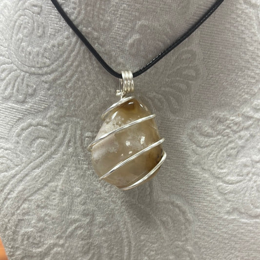 Wire Wrapped Flower Agate