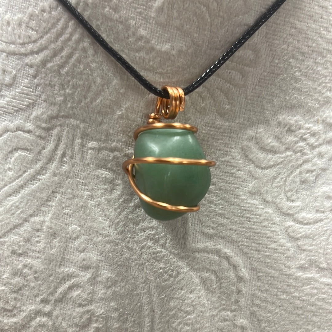 Wire Wrapped Green Aventurine