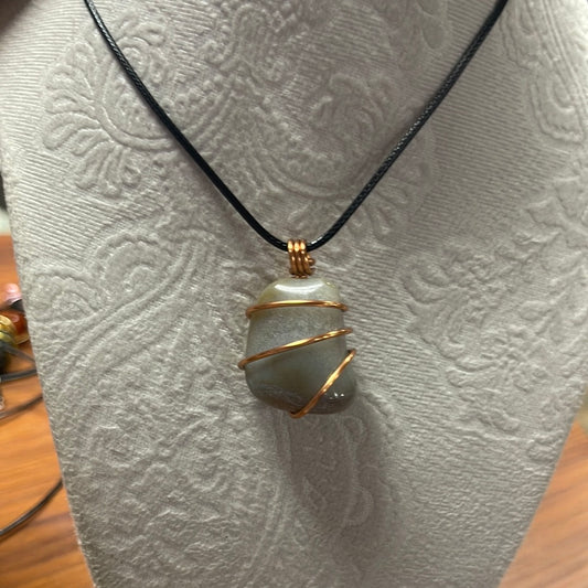 Wire Wrapped Gray Agate