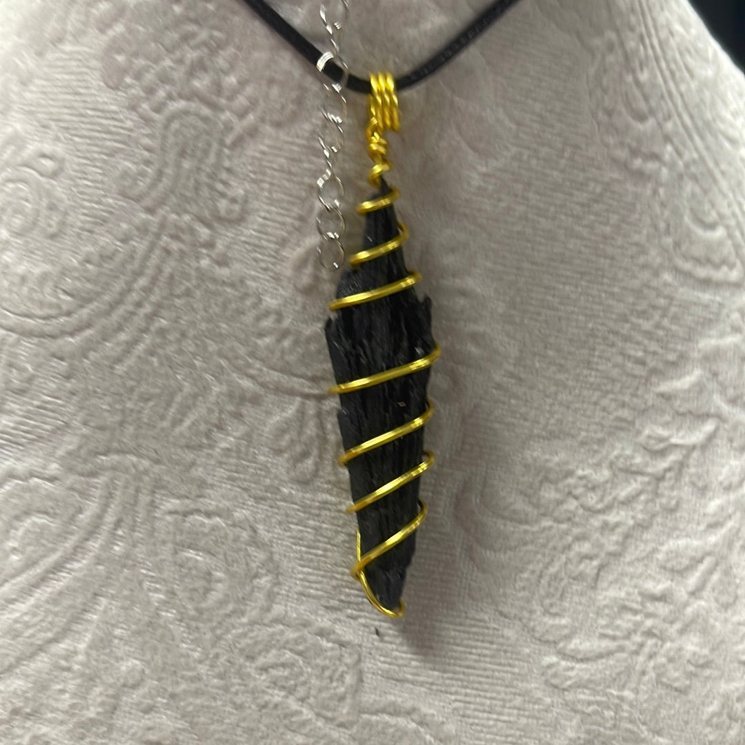Wire Wrapped Black Kyanite