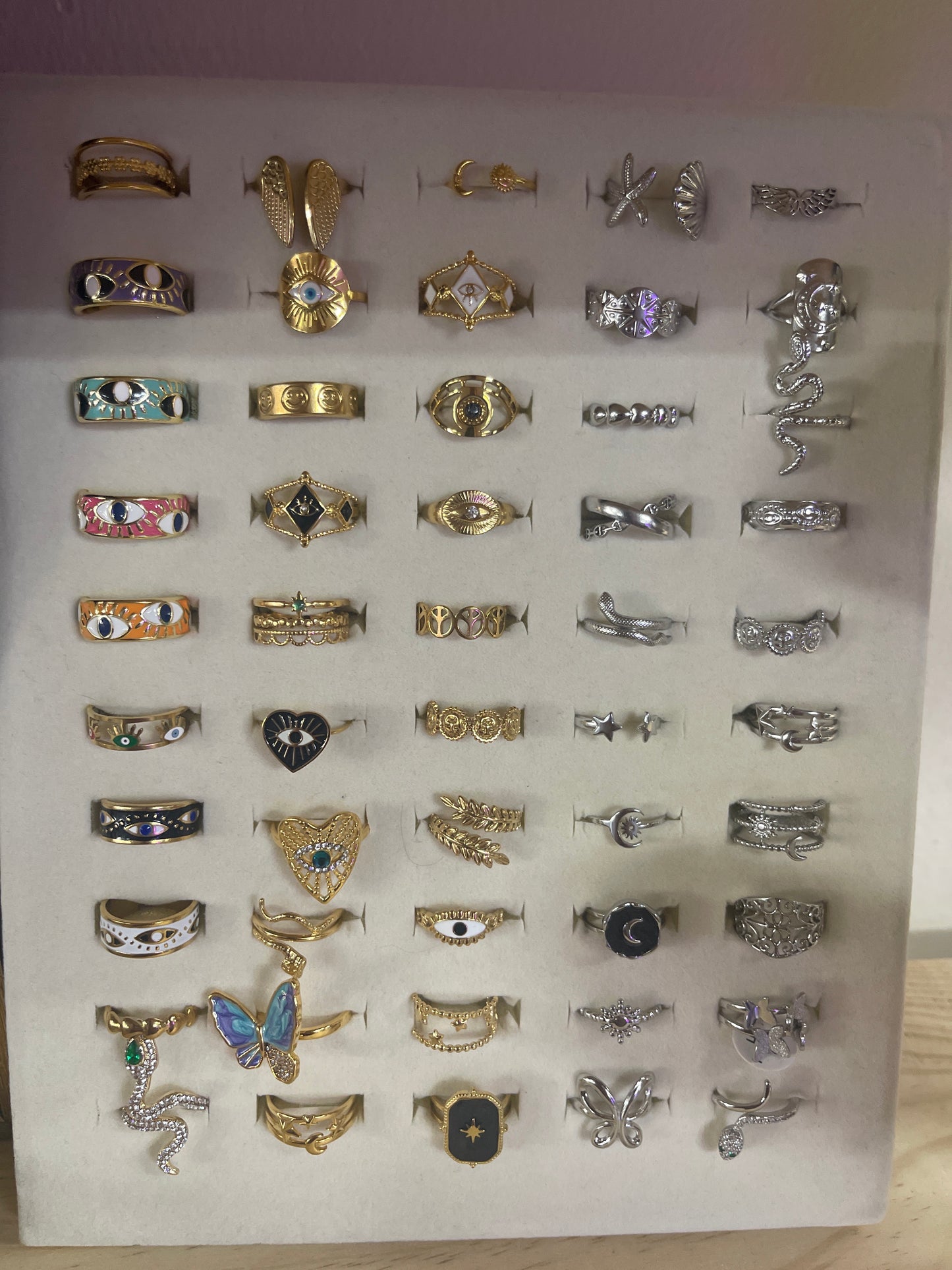 @lovelylittlethings_90 Evil Eye Adjustable Rings