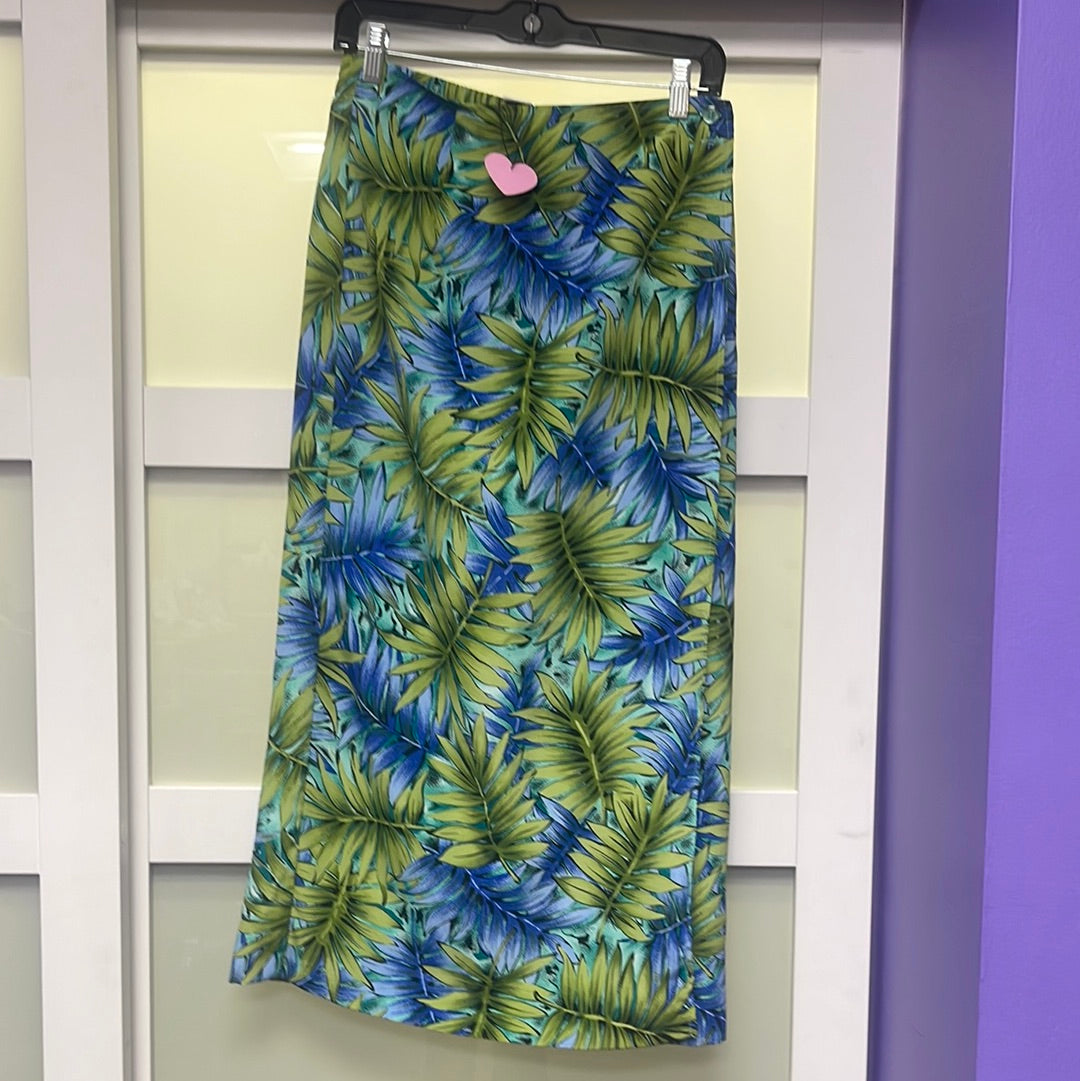 Sag Harbor flora blue and green wrap Skirt @anchorbabyvintage