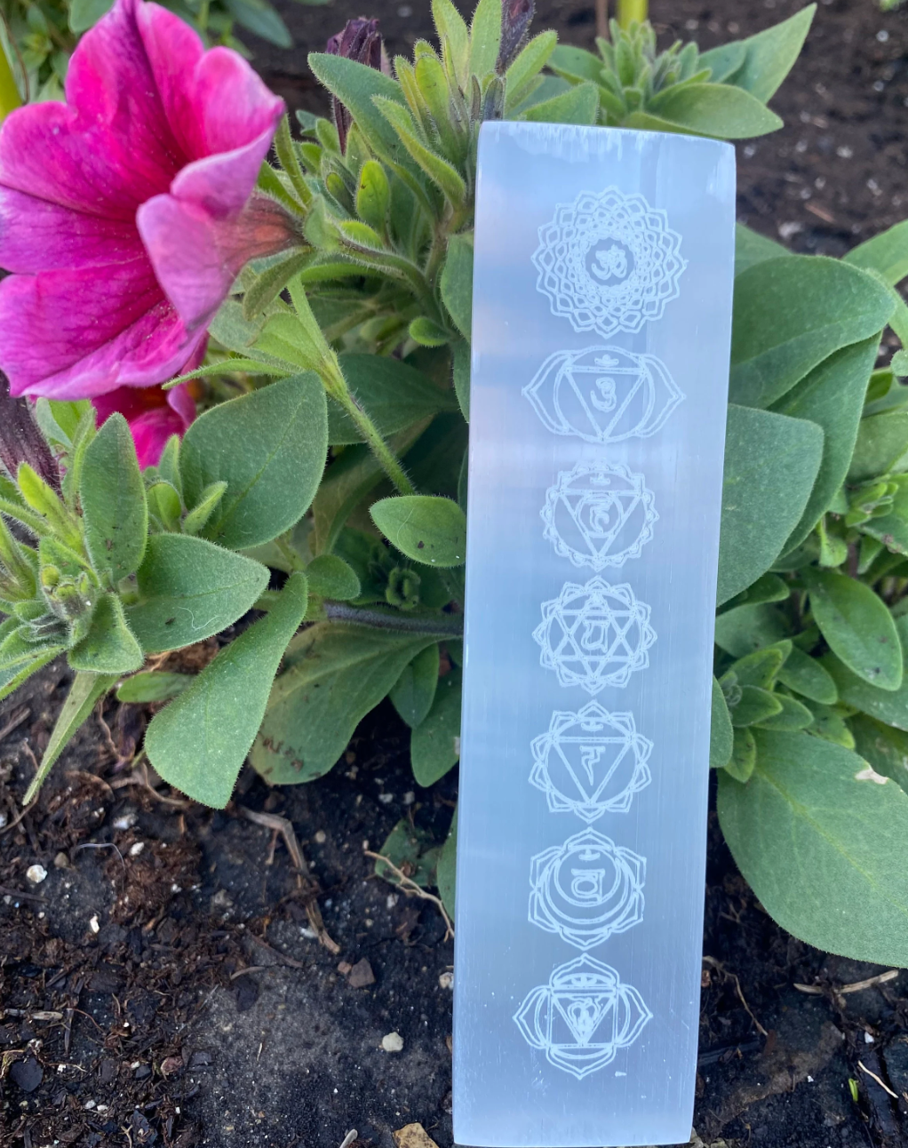 Selenite 7 Chakra Ruler 5.5 in