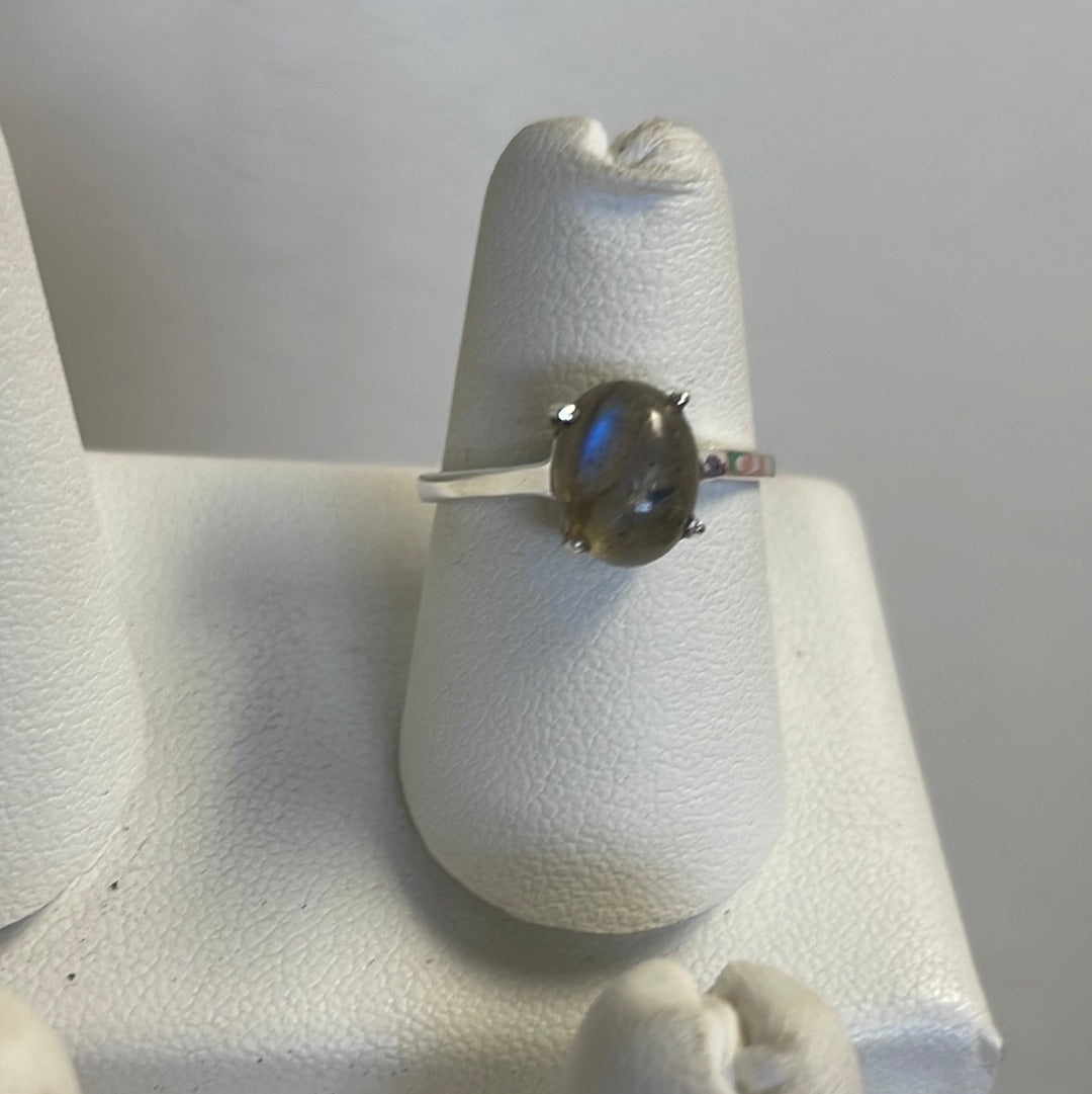 Labradorite Silver Ring Size 7