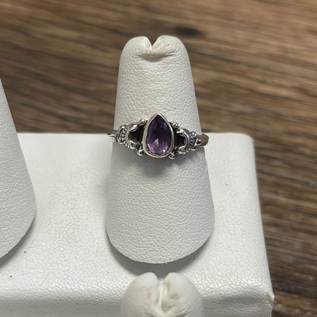 Amethyst Silver Ring Size 7