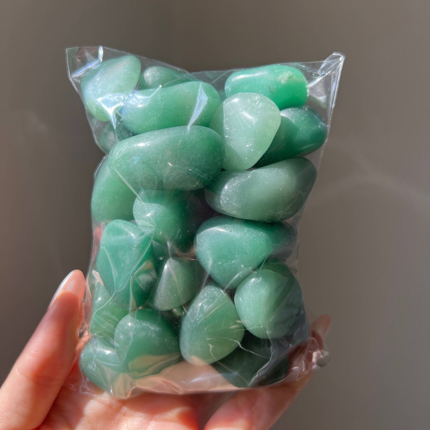 Green Aventurine Crystal Tumble Bag