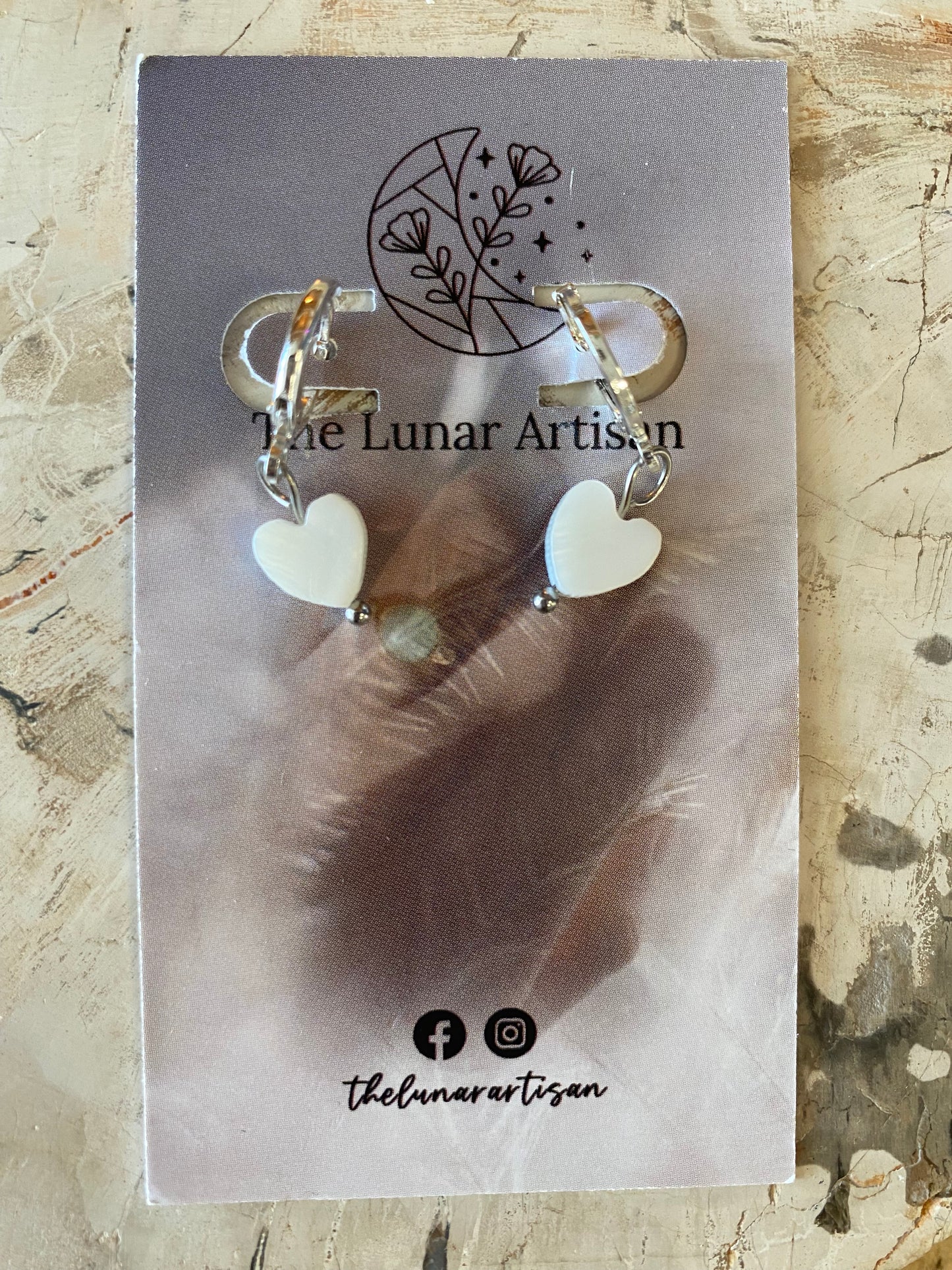 @thelunarartisan Heart freshwater pearl Earrings