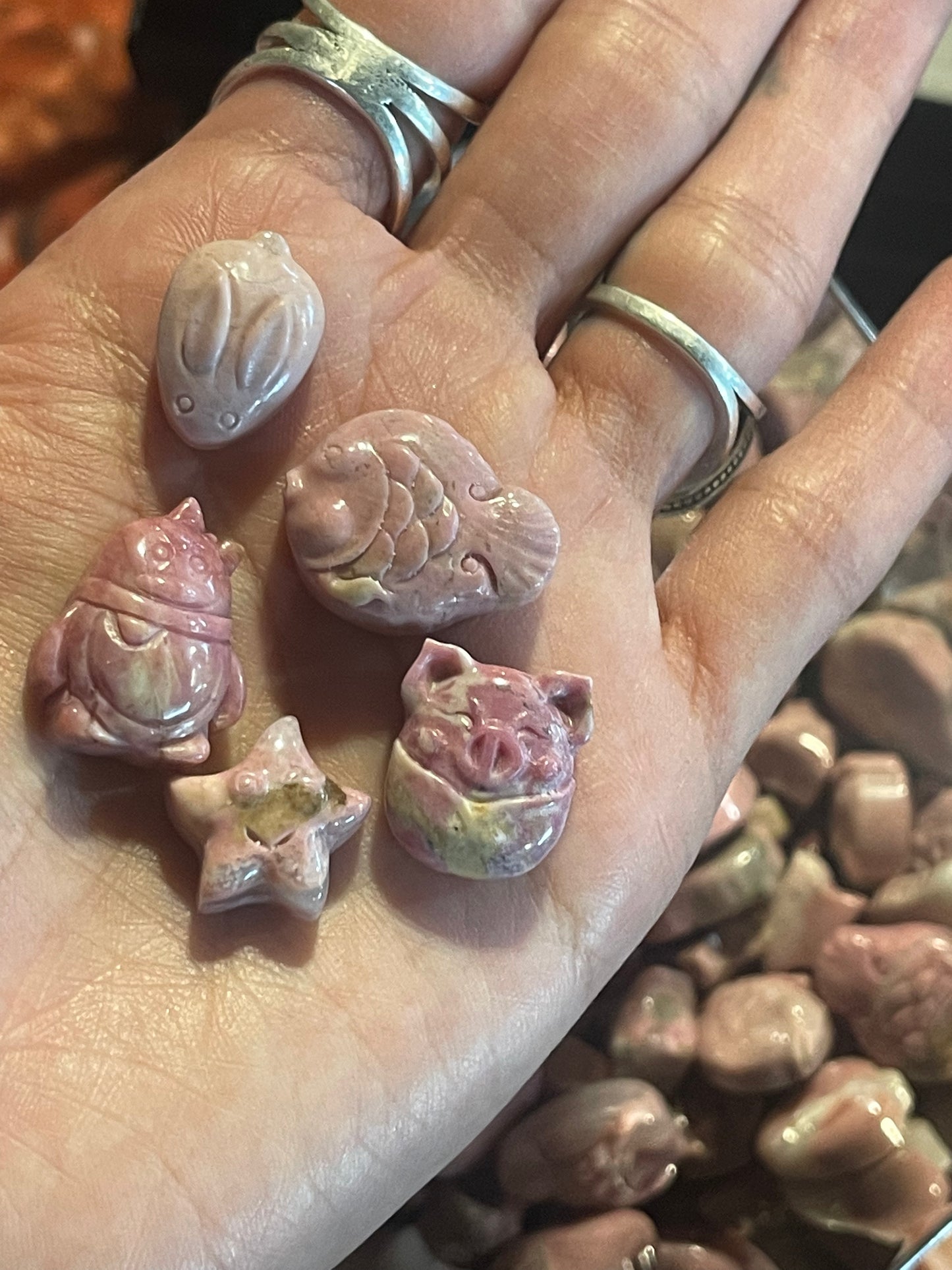 Rhodochrosite Crystal Stone Shapes