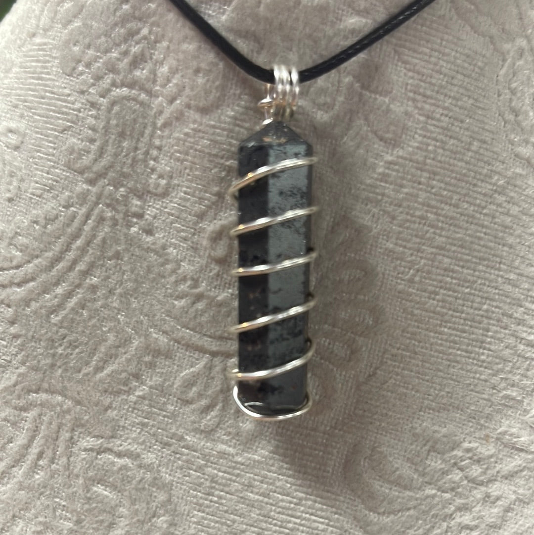 Wire Wrapped Hematite Double Terminated Point