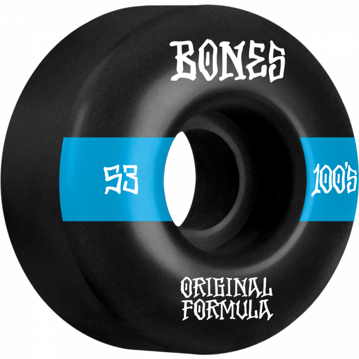 BONES 100's OG V4 #14 53mm BLACK W/BLUE