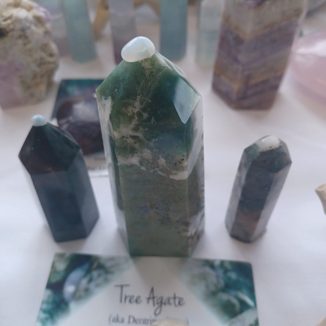 **Moss Agate Tower 4.5inches