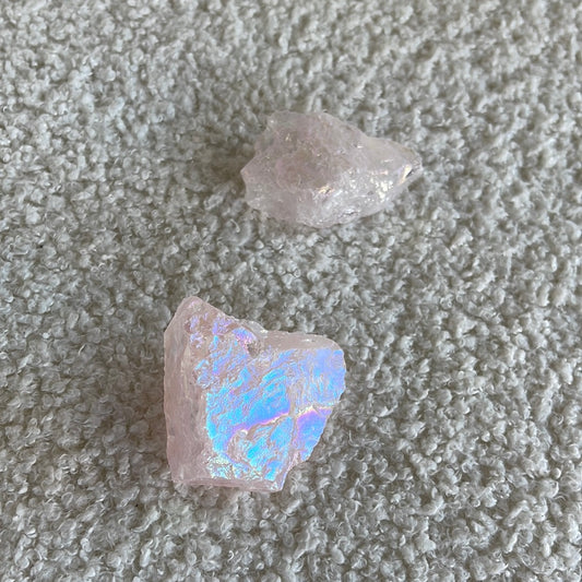 Rainbow Aura Rose Quartz