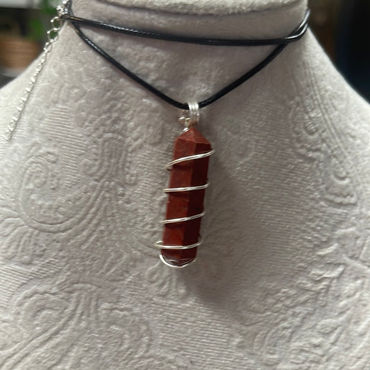 Wire Wrapped Red Jasper Point