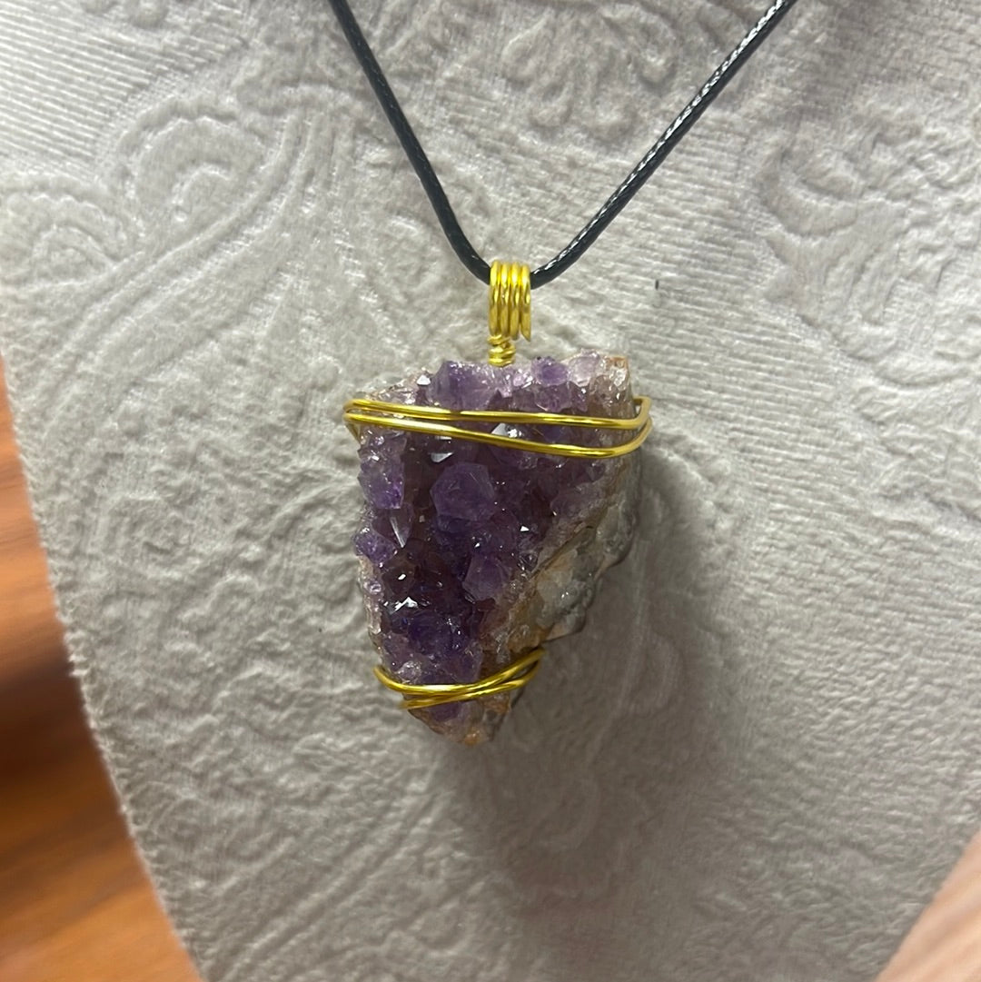 Wire Wrapped Amethyst Clustered