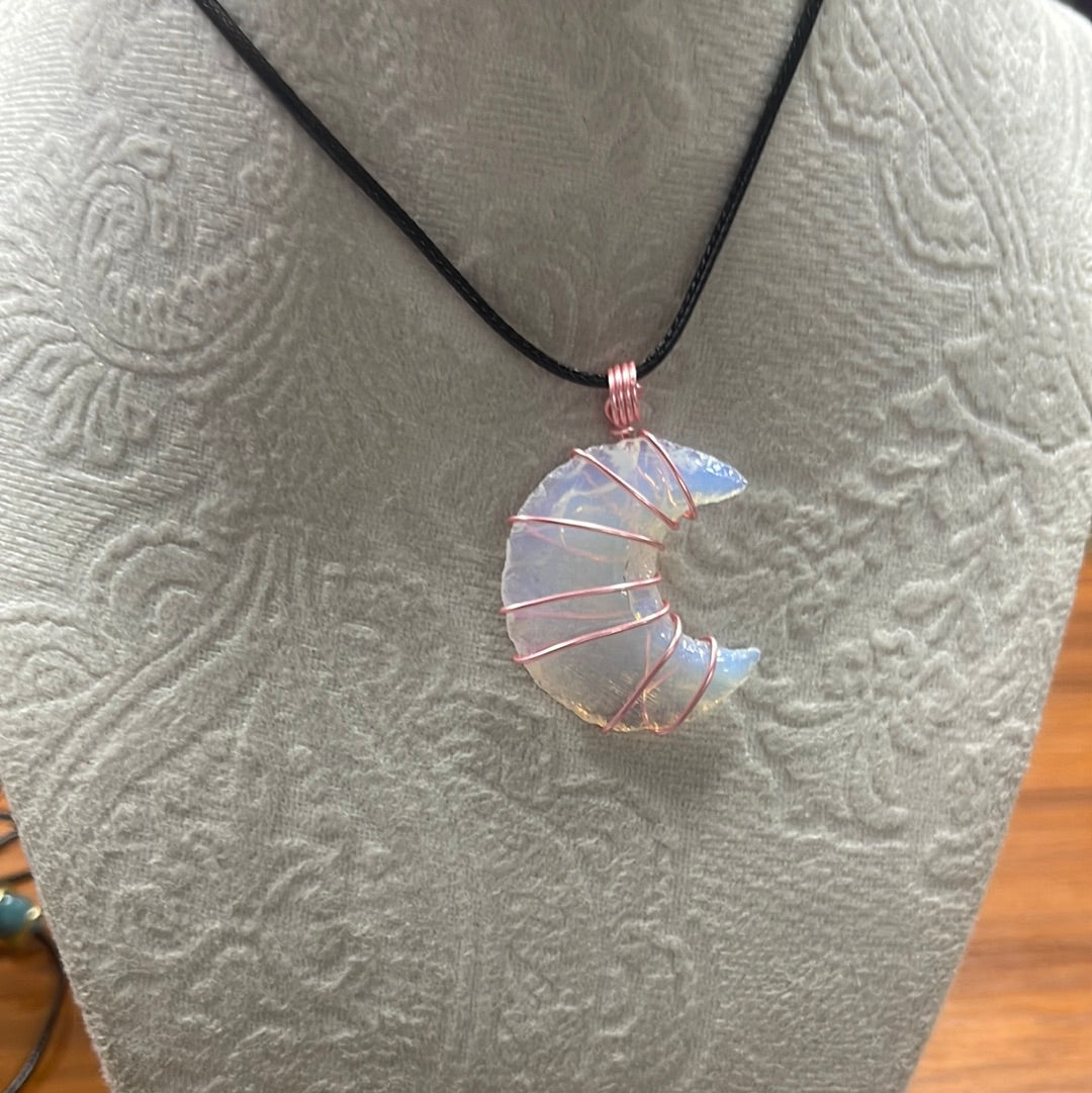 Wire Wrapped Opalite Moon