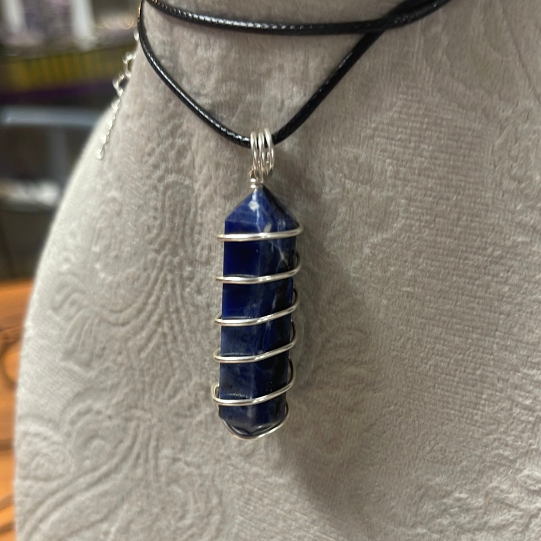 Wire Wrapped Sodalite Double Terminated Point