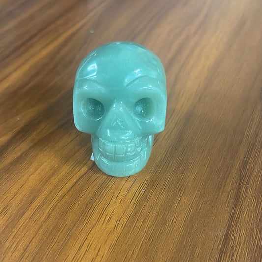 Green aventurine skull
