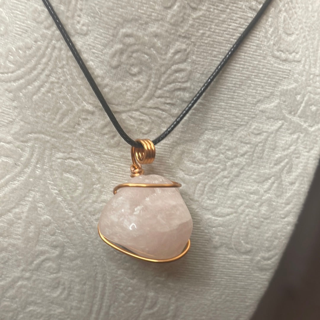 Wire Wrapped Rose Quartz