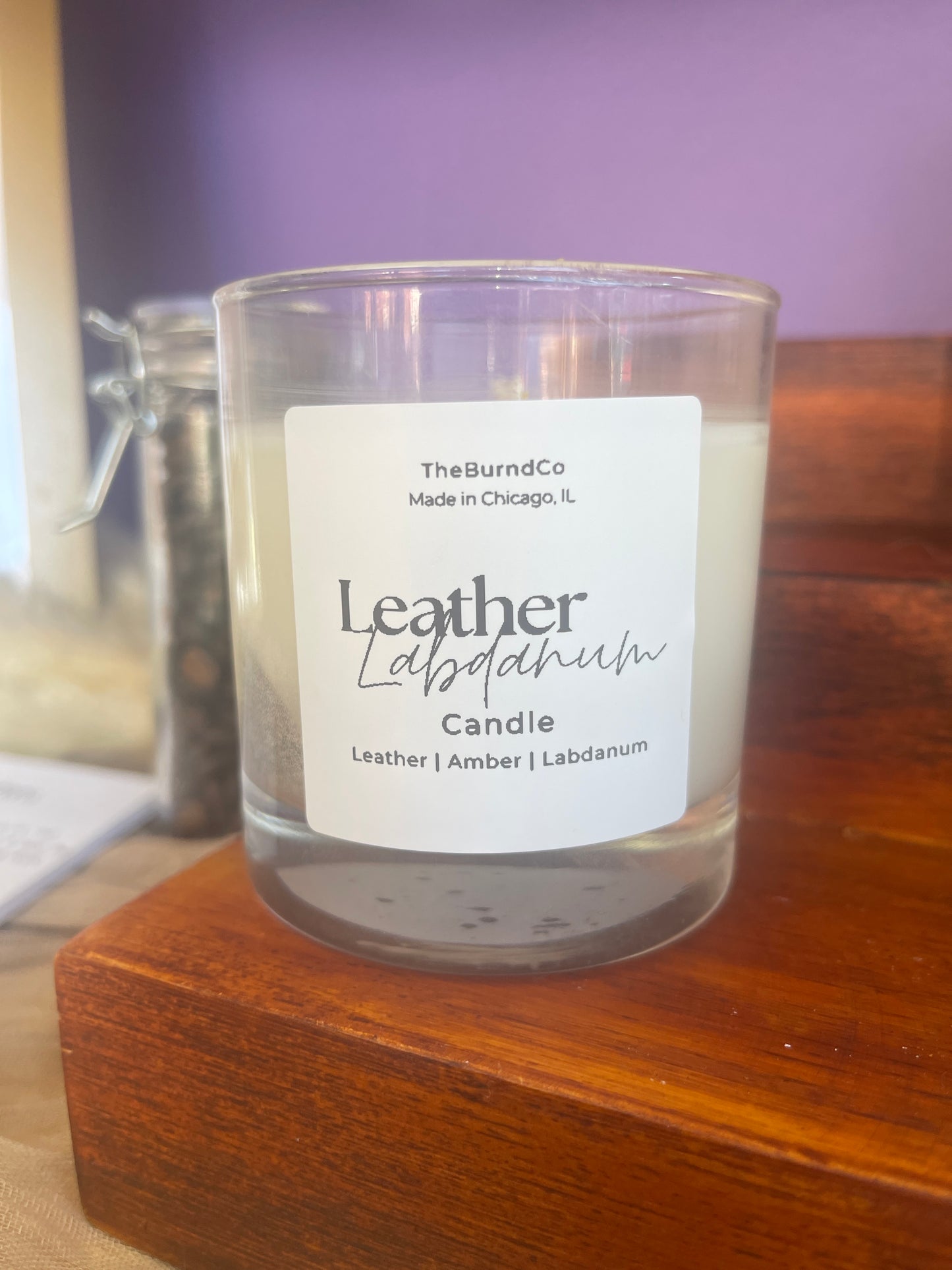 @theburndco Leather Labdanum Candle