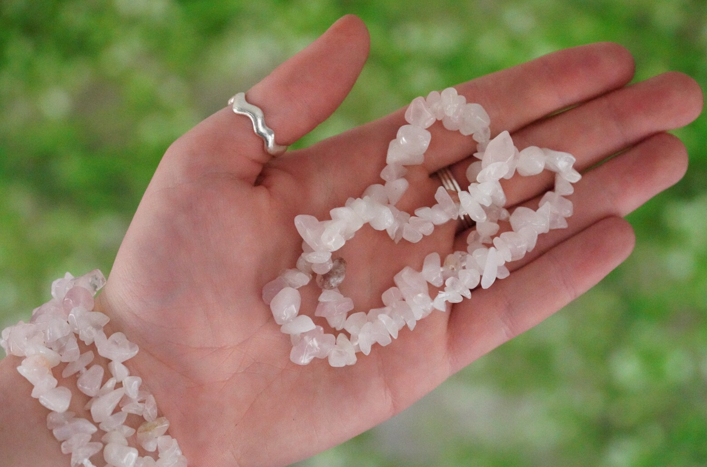 Rose Quartz Chip Bracelet