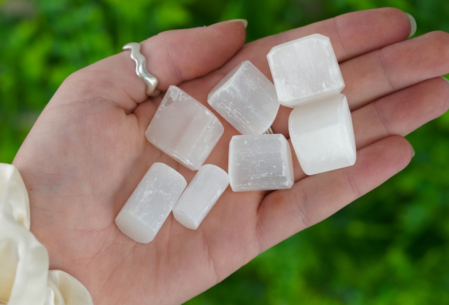 Selenite Tumbled Round