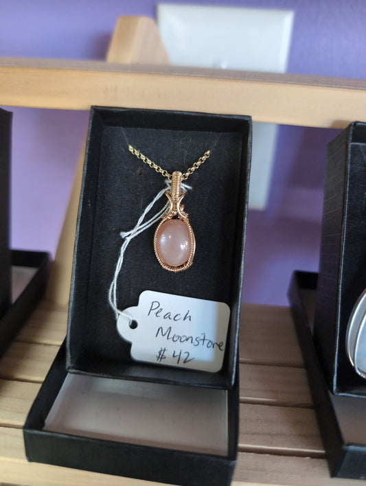 @abearcub Peach Moonstone Pendant