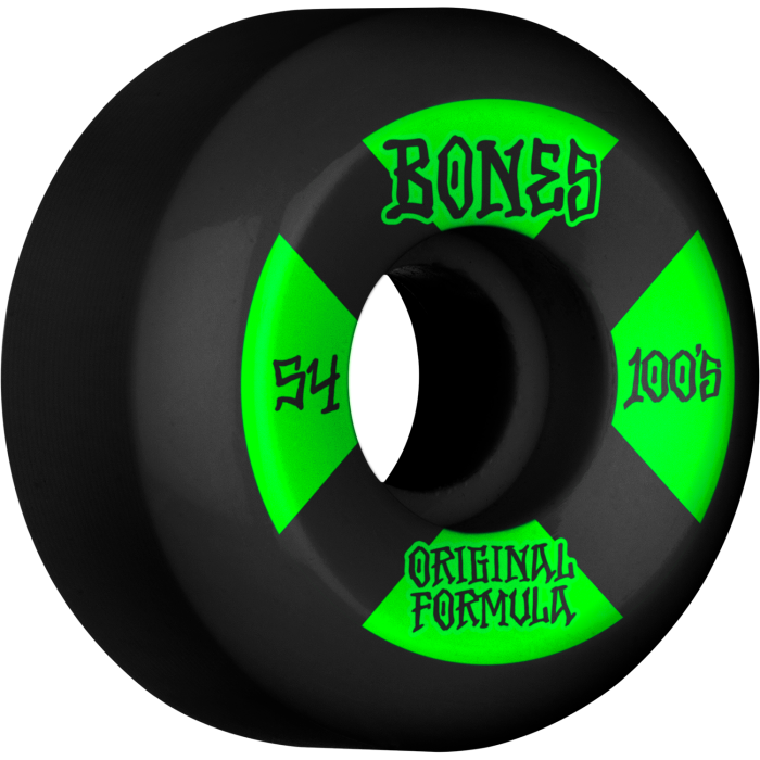 BONES 100's OG V5 #14 54mm BLACK W/GRN