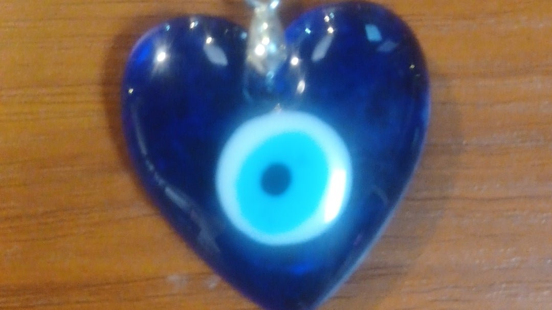 Evil Eye Blue Heart Necklace