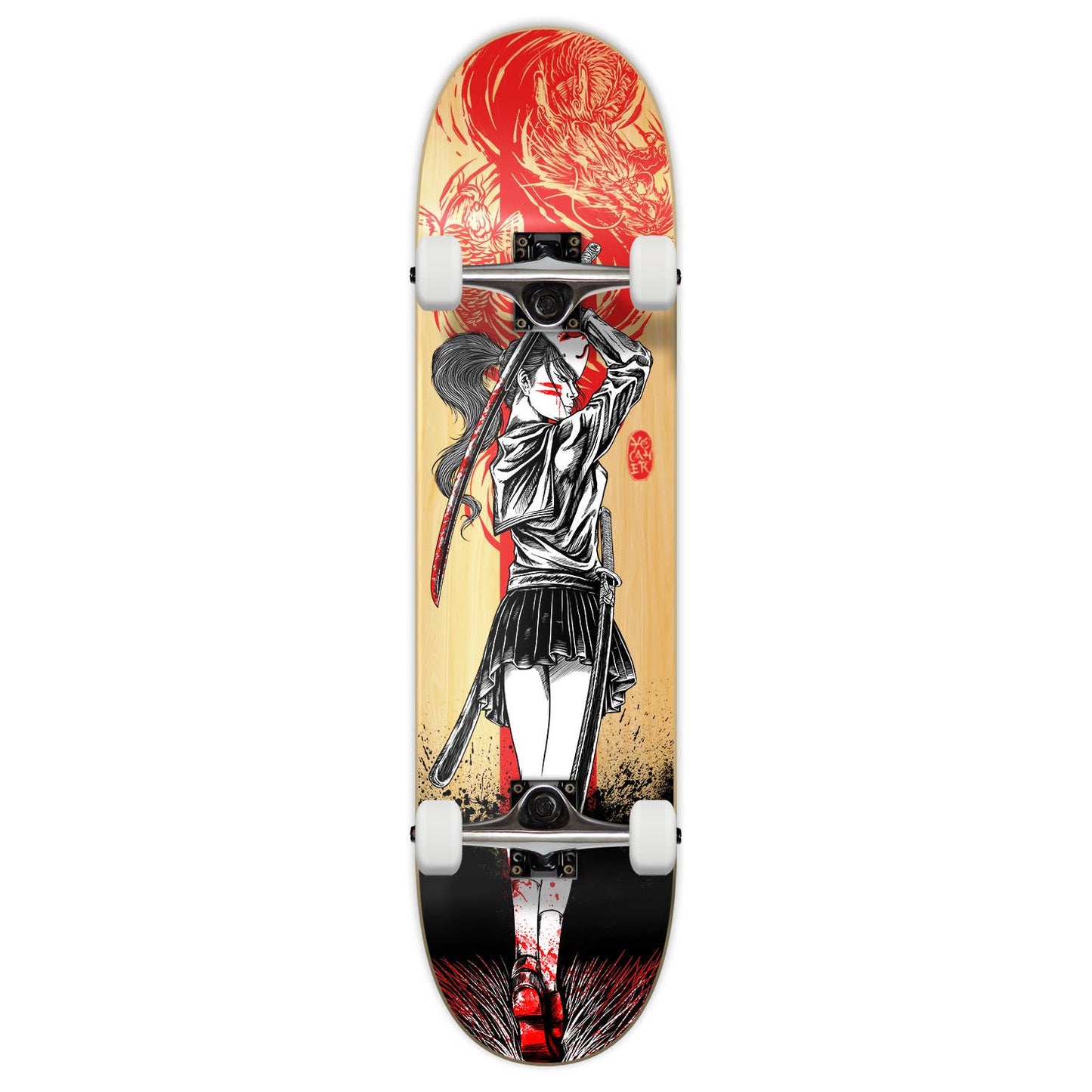Yocaher Graphic Complete Skateboard 7.75" - Red Dragon