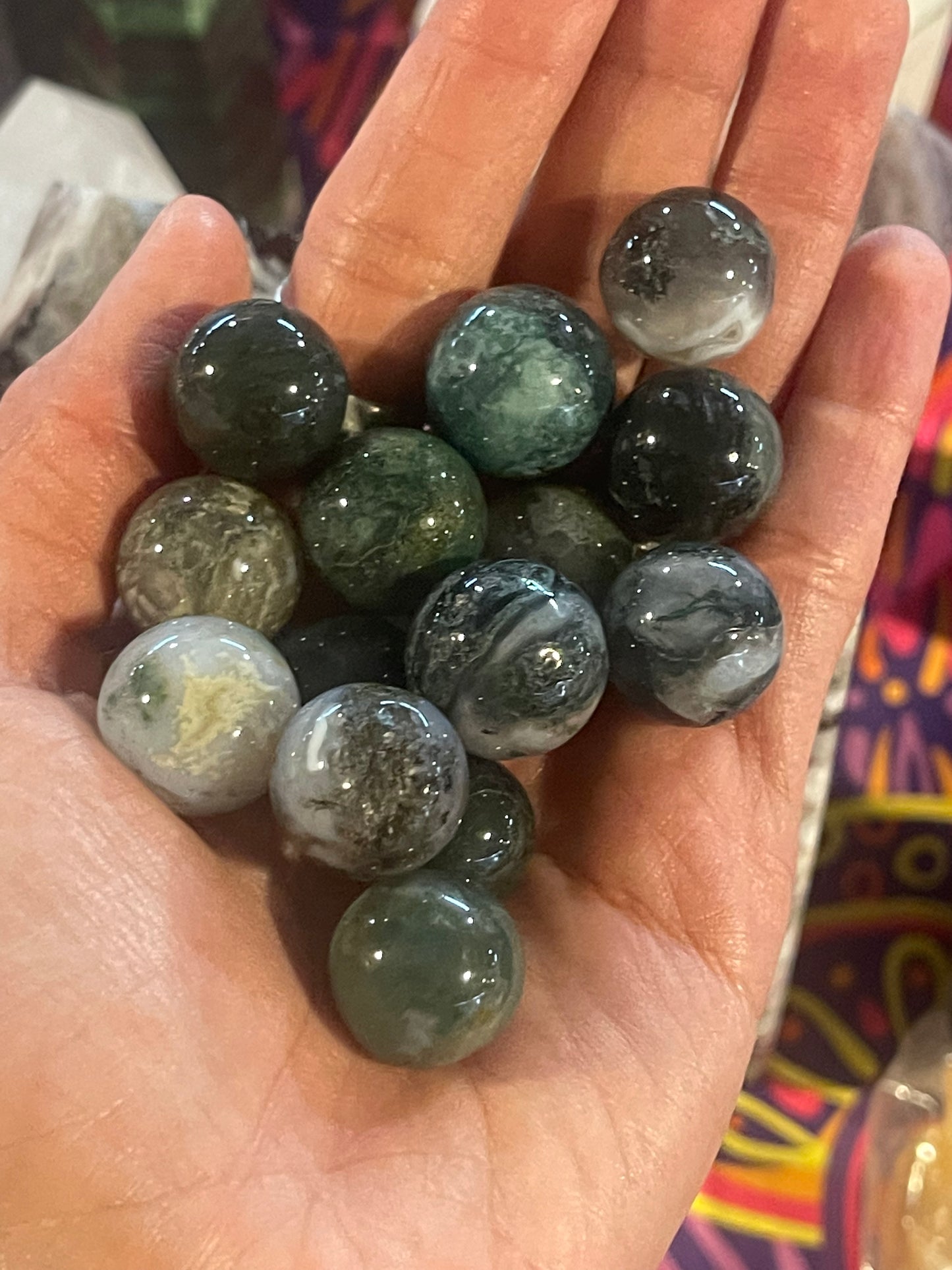 Moss Agate Small Spheres