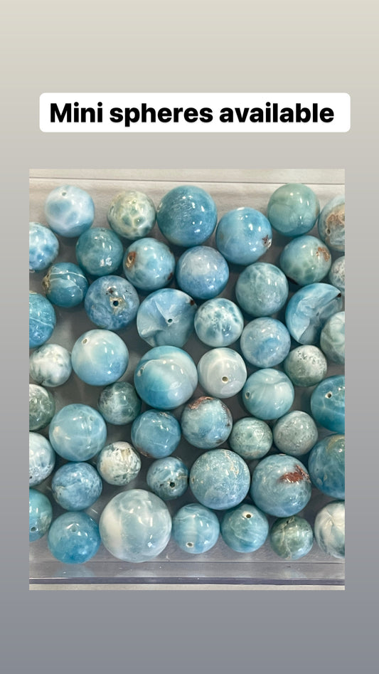 Larimar Spheres sold by the gram (must be 3 grams or more)