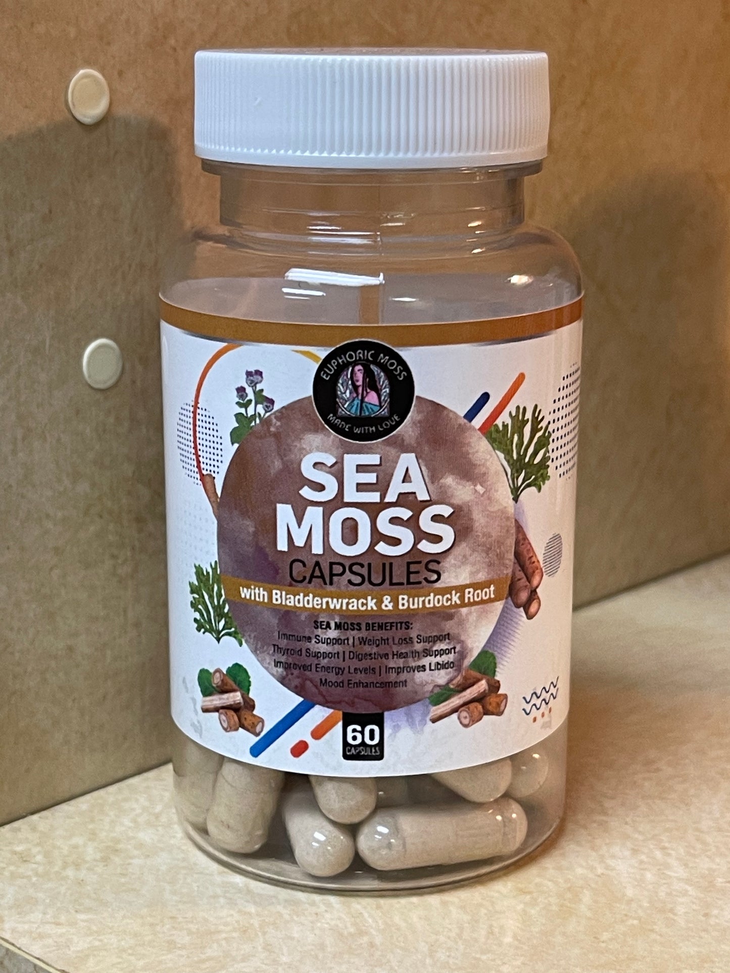 @euphoricmoss Sea Moss Capsules with Bladderwrack and Burdock root