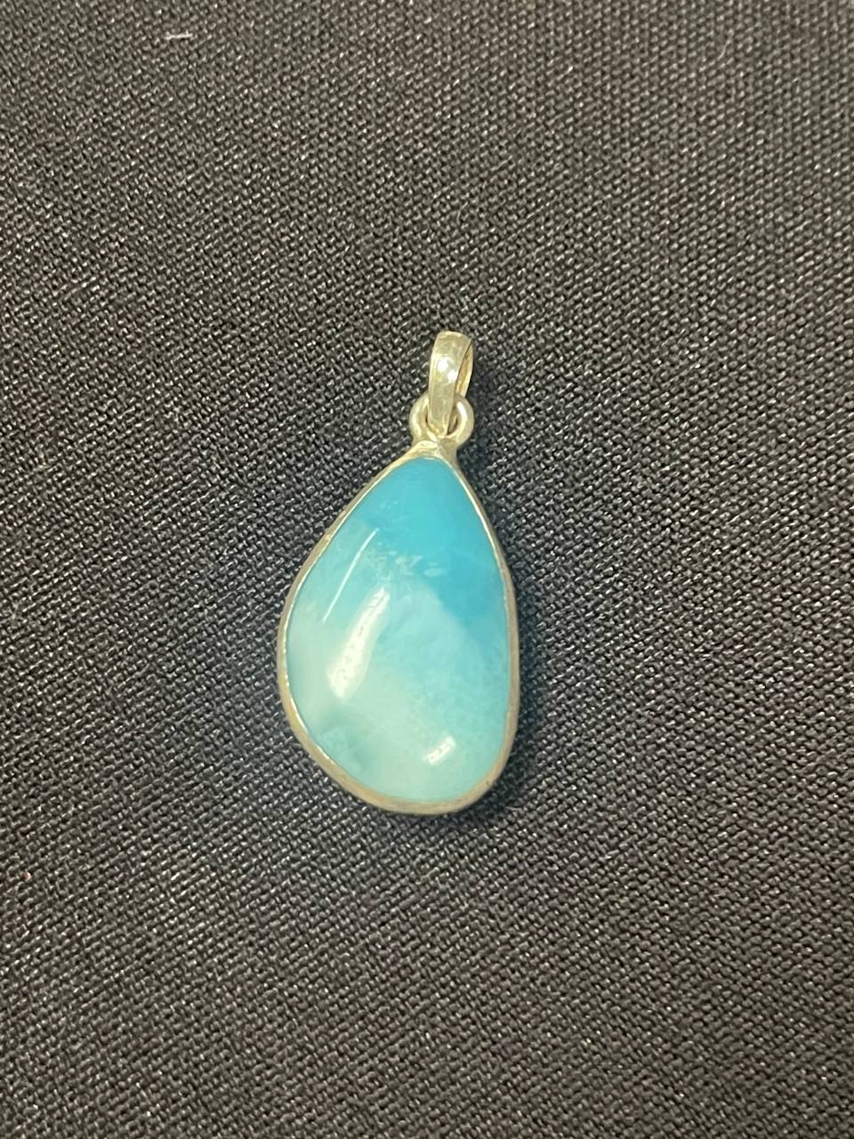 Silver Double Sided Larimar Cabuchon