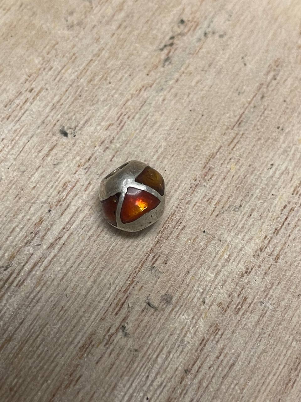Silver Amber Charm